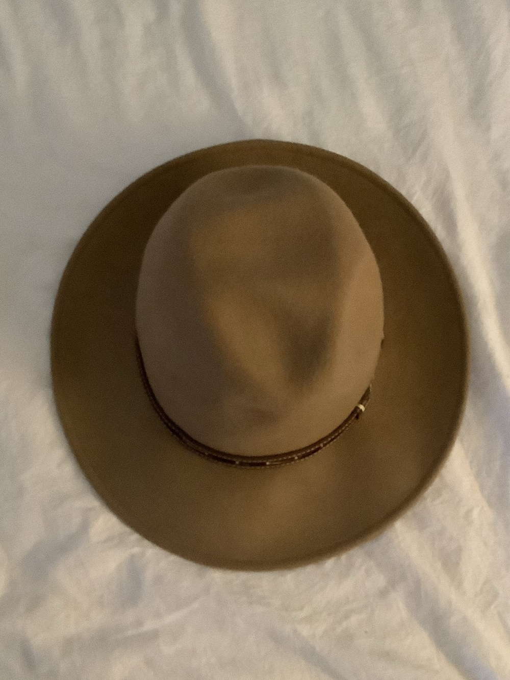 Women's Wide Brim Felt Hat with Inner Sweatband - Camel